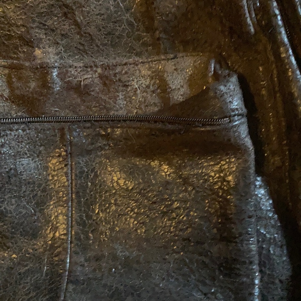 Brown leather backpack, Size M, No brand - Picture 2 of 4